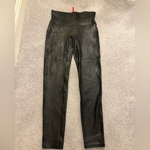 Spanx Faux Leather Leggings Like New Black Size XL